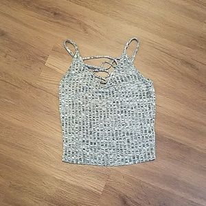 American Eagle cropped lace up sweater tank